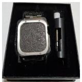 Stainless Steel Band and Case Compatible with Apple Watch Band 46mm Series 11 10, Men Metal Protective Bumper Cover for iWatch 46mm Series 11/10, Silver - Retail: $36