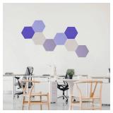 8 Pcs Self Adhesive Felt Bulletin Board Tiles (Large), Hexagon Color Felt Pin Board Wall Tiles for Photos, Pictures, Memos (Purple Large) - Retail: $24
