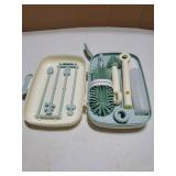 Momcozy Bottle Brush Set - Baby Bottle Cleaner Kit with Silicone Brush, Nipple Brush, Straw Brush, Soap Dispenser, Drying Rack - 7 in 1 Bottle Cleaning Tool for Home and Travel, Green - Retail: $16