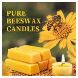 36 Packs Beeswax Tealight Candles- 4 Hour Burn Time Beeswax Candles Burn Evenly and Clean Bees Wax Candles Bulk Smokeless Beeswax Tea Lights for Relaxing Air Purification - Retail: $21