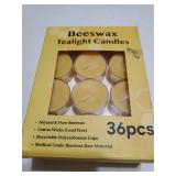 36 Packs Beeswax Tealight Candles- 4 Hour Burn Time Beeswax Candles Burn Evenly and Clean Bees Wax Candles Bulk Smokeless Beeswax Tea Lights for Relaxing Air Purification - Retail: $21