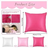 6 Pcs Solid Velvet Throw Pillow Covers 18 x 18" Decorative Cushion Pillow Case Cozy Soft Accent Pillows Cases for Couch Sofa Bedroom Living Room, Pink Series - Retail: $16"