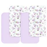 Bassinet Sheets for Girls 4 Pack(33 x 20"), Compatible with AirClub, Mika Micky, Baby Delight, Dream On Me, Koola Baby, AMKE and Other Rectangle Bassinet Mattress, Floral - Retail: $27"