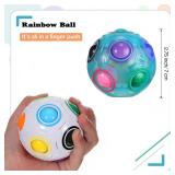 4 Pcs Rainbow Puzzle Ball Glow Fidget Ball Puzzle Brain Teaser Fidget Toy for Boys & Girls Christmas Stocking Stuffers(Chic Style) - Retail: $15