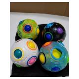 4 Pcs Rainbow Puzzle Ball Glow Fidget Ball Puzzle Brain Teaser Fidget Toy for Boys & Girls Christmas Stocking Stuffers(Chic Style) - Retail: $15