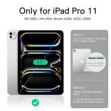 Magnetic Case with Stand for iPad Pro 11 Inch (M4/M5) 2024/2025, Multiple Viewing Angles, Smart Auto Sleep/Wake Cover with Corner Protection with Apple Pencil Holder Strap, Matte Black - Retail: $30