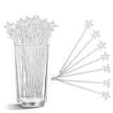50 Pcs Cocktail Stirrers, 7.87 inch Drink Stirrers Reusable Coffee Stirrers Plastic Swizzle Sticks Stir Sticks - Retail: $9