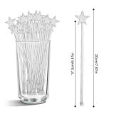 50 Pcs Cocktail Stirrers, 7.87 inch Drink Stirrers Reusable Coffee Stirrers Plastic Swizzle Sticks Stir Sticks - Retail: $9