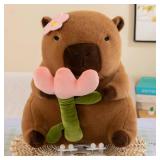 11.8 Capybara Stuffed Animals, Simulation Capybara Plush Toy, Capybara Plush Doll, Capybara Stuffed Animals Toys for Girls Kids Adults Birthdays (Capybara- Flower) - Retail: $9"