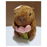 11.8 Capybara Stuffed Animals, Simulation Capybara Plush Toy, Capybara Plush Doll, Capybara Stuffed Animals Toys for Girls Kids Adults Birthdays (Capybara- Flower) - Retail: $9"