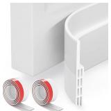 2 Pack Door Draft Stopper, Under Door Sweep for Exterior & Interior Doors, Weather Stripping Door Seal, Garage Window Blocker Noise Cold Air Insulation, Draft Guard White 2 W x 39" L - Retail: $9"