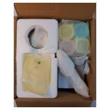 Baby Blender Food Maker, Fruits, Vegetables, Meats, Potatoes, Avocados, Gift Package with A feeding spoon, A bib, A set of 4 separate food ice cube trays, and Two 200ml food storage - Retail: $50