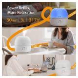BOXING 3L Cool Mist Humidifier, Ultra Quiet 20dB for Bedroom, Baby & Office, Top Fill Air Humidifier for Home Office & Indoor Plants, 30H Runtime, Essential Oil Tray, Night Light, BPA-Free, White - Re
