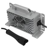 15AMP 900W 48V Golf Cart Battery Charger for EZGO TXT/RXV with 3-pin Triangular Plug and 16FT Cable Integrated Type, Silver - Retail: $50