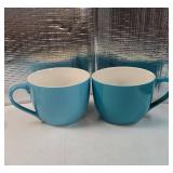 30 OZ Porcelain Coffee Mugs, Set of 2 Large Mugs for Soup, Cereal and Salad (blue) - Retail: $25