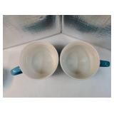 30 OZ Porcelain Coffee Mugs, Set of 2 Large Mugs for Soup, Cereal and Salad (blue) - Retail: $25