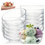 12 Pieces Small Glass Bowl Set, 10 oz Clear Prep Dessert Bowls for Kitchen, Stackable Snack Serving Side Dishes for Ice Cream, Dipping, Sauce, Nuts - Retail: $27