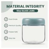6-pack 10oz Glass jars with Airtight Lids, Overnight Oats Containers with Lids, Wide mouth Mason Salad jars, Glass Food Storage Containers for Snacks Yogurt Spice Sugar - Retail: $19
