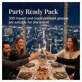 100 Pack Clear Plastic Champagne Flutes - 4.5 oz Durable Disposable Champagne Glasses for Parties, Weddings, Toasting and Large Celebrations - Elegant Wine Glasses Stemware for Easy Cleanup - Retail: 