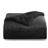 GentleSoft Sherpa Fleece Twin Size Blanket for Couch, Non-Heated, Thick and Warm Throw for Women and Men, Soft Fuzzy Plush Twin Blanket for Winter, Black, 60x80 Inches - Retail: $28