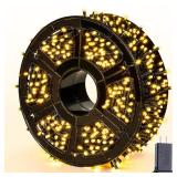 229ft 700 LED Christmas Lights Outdoor, Christmas Tree Lights Plug in, 8 Modes Twinkle String Lights for Outside Indoor Wedding Ceiling Room Home Yard Patio Porch Xmas Decor, Warm White - Retail: $38