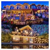 1000LED Christmas Lights, Extra Long 328FT Xmas Green Wire Fairy String Lights Plug in Outdoor, Remote Control & 8 Lighting Modes, Waterproof for Wedding Party Bedroom Decorations, Warm White - Retail