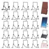 24 Pack Adjustable Plate Stands for Display 7.1 Inch Black Metal Foldable Easel Book Display Stands Bulk Decorative Plate Holders for Platter Frame Photo Tabletop Art(Double Corners) - Retail: $34