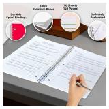 Spiral Notebook, 12 Pack, 1 Subject, College Ruled, 70 Sheets, 8 x 10-1/2, 3 Hole Punched, Bulk College Ruled Notebooks for School, Single Subject Spiral Notebook Bulk, Assorted Colors - Retail: $19"