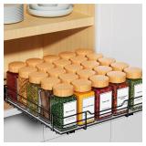 Pull Out Spice Rack Organizer for Cabinet, Slide out Spice Organization for Inside Cabinets, Heavy Duty Seasoning Organizer Fits Kitchen and Pantry, Sauces, Canned (10.5