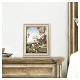 8x10 Picture Frame with Real Glass, Ornate Vintage 8 x 10 Photo Frames for Wall Decor or Tabletop Display, White and Gold, 2 Pack - Retail: $20