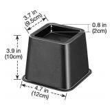 Bed Riser/Furniture Lift Bed/Bed risers/Furniture Lifter/Table risers/Frame Risers Create Under Bed Storage Heavy Duty for Furniture Height Adjustment (Black 6 Pack, 4 Inch) - Retail: $30