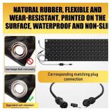 3 Pcs Snow Melting Walkway Mat, 10 x 30" Non Slip Rubber Heated Mat with Power Cord, 2 in/h Speed Snow and Ice Heated Pad for Winter Outdoor Stair Step Doorway Walkway Driveway (Black) - Retail: $139"