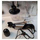 Immersion Blender Handheld, 1000W 12-Speed 5 in 1 Hand Mixer Stick Blender with 304 Stainless Steel Blade, Food Processor, Beaker, Egg Whisk&Milk Frother, Non-BPA, Smoothies PurÃ©e Baby Food. CUPS S