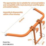 Ladder Stabilizer, Extended Ladder Stabilizer Accessory for Roof Gutterï¼Wall,Ladder Stand-Off 450 lbs Heavy Duty Steel Wing Span/Wall Ladder Standoff with Non-Slip Rubber Bottom Pad - Retail: $33
