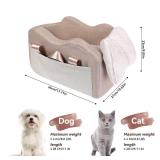 Dog Car Seat for Small Dog Center Console Seat Pet Booster Seat for Car Puppy Car Seat for Small Dogs(Champagne+Khaki) - Retail: $40