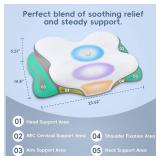 Cervical Neck Pillow, Ergonomic Memory Foam Pillows for Neck Pain Relief with Breathable Pillowcase, Adjustable Contour Neck Support Pillow for Side Back Stomach Sleepers, Odorless - Retail: $34