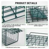 2 Pcs Humane Squirrel Trap Heavy Duty Live Animal Chipmunk Catch and Release Rat Trap for Outdoor Small Animals Mouse Raccoon Stray Cat Rodent Weasels(Green) - Retail: $32