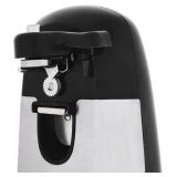 Amazon Basics 3-In-1 Electric Can Opener, Bottle Opener and Knife Sharpener with Stainless Steel Blade, Magnetic Lid Holder, Safe, Easy to Use, Powerful, Sleek Design, 50W, Black - Retail: $40