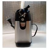 Amazon Basics 3-In-1 Electric Can Opener, Bottle Opener and Knife Sharpener with Stainless Steel Blade, Magnetic Lid Holder, Safe, Easy to Use, Powerful, Sleek Design, 50W, Black - Retail: $40