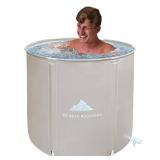 Foldable Ice Bath Tub, Cold Plunge Tub for Adult, Outdoor Freestanding Bathtub Spa Tub for Cold Water Therapy (warm grey, 93 Gal)