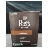 Peet s Coffee French Roast Premium Dark Roast Single Serve Coffee Pods  22 Count