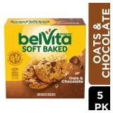 BELVITA SOFT BAKED BREAKFAST BISCUITS OATS AND CHOCOLATE 5 BARS