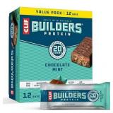 Clif Builders - Protein Bars - Chocolate Mint - 20G Protein - Gluten Free (2.4 Ounce  12 Count)