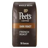 Peet s Coffee French Roast Premium Dark Roast Whole Bean Coffee  Arabica  18 oz