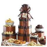 Broadway Basketeers Get Well Soon Gift Basket Tower Gourmet Care Package with Cookies, Sweet & Savory Snacks for Men, Women Encouraging Get Well gifts for Recovery, After Surgery, Thinking of You 