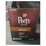 Peet s Coffee French Roast Premium Dark Roast Single Serve Coffee Pods  22 Count