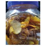UTZ PARTY MIX CRUNCHY CURLS, TORTILLA CHIPS, BBQ CORN CHIPS, PRETZEL WHEELS, NACHOS 26 Oz