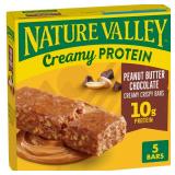 Nature Valley Creamy Protein Peanut Butter Chocolate Creamy Crispy Bars - 5ct