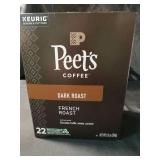 Peet s Coffee French Roast Premium Dark Roast Single Serve Coffee Pods  22 Count