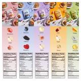 SUNGIVEN Freeze-Dried Fruit Party with 10+ Fruits, Mixed Fruits Variety Pack of 5 Bag, 7.06 oz, Health Snack, Fruit Crisps, Freeze Dried Apple Strawberry Berries Lemon Coconut Fig Mango Pineapple, No 